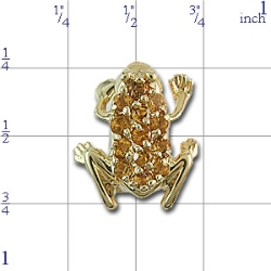 N587 14K CITRINE FROG SLIDE 